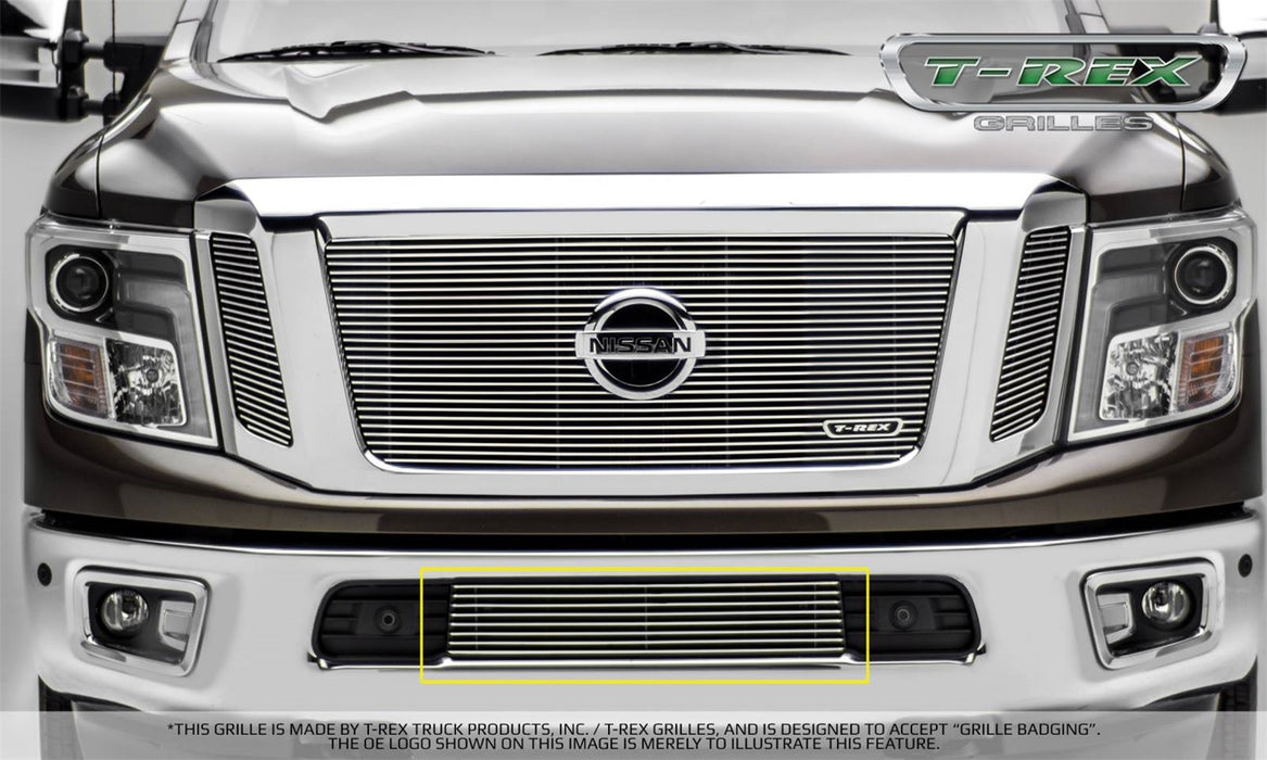 T-Rex Grilles 25785 Billet Series Bumper Grille; Horizontal; Aluminum; Polished; 1 Pc; Overlay; - Truck Part Superstore