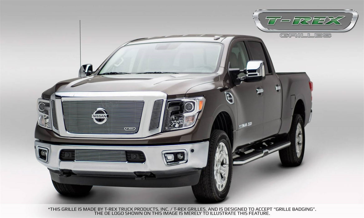 T-Rex Grilles 25785 Billet Series Bumper Grille; Horizontal; Aluminum; Polished; 1 Pc; Overlay; - Truck Part Superstore