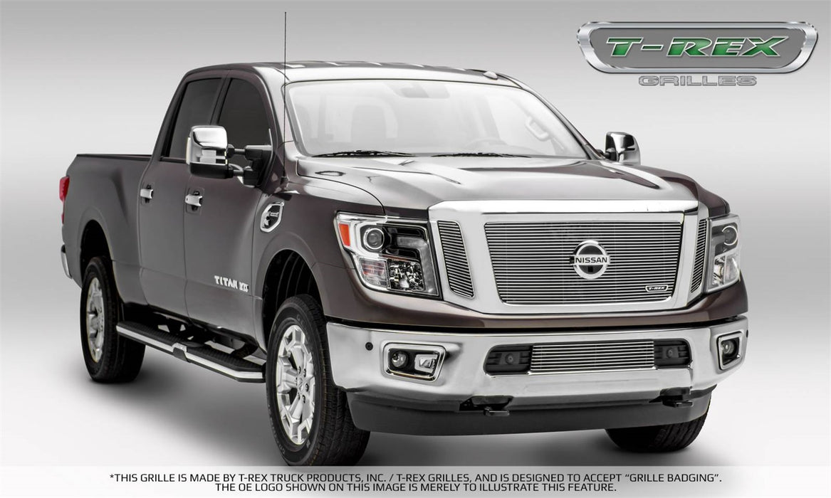 T-Rex Grilles 25785 Billet Series Bumper Grille; Horizontal; Aluminum; Polished; 1 Pc; Overlay; - Truck Part Superstore
