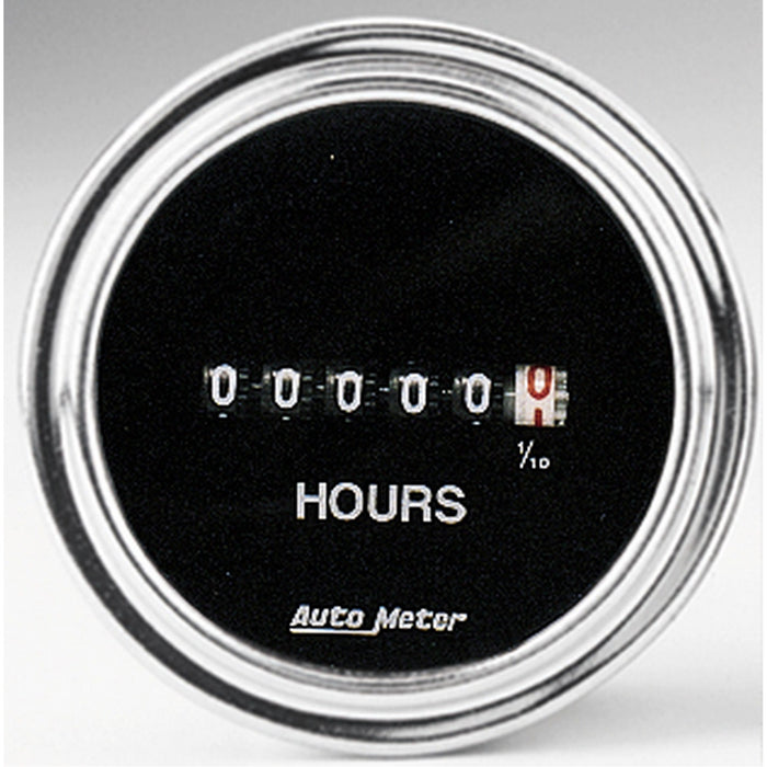 AutoMeter 2587 GAUGE; HOURMETER; 2 1/16in.; 100K HOURS; ELECTRIC (8V-32V); TRADITIONAL CHROME - Truck Part Superstore