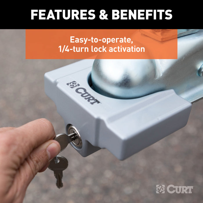 CURT 23086 Hitch/Coupler Lock Set (2in. Receiver; 1/2in. to 2-1/2in. Latch; 1-7/8in./2in. L - Truck Part Superstore