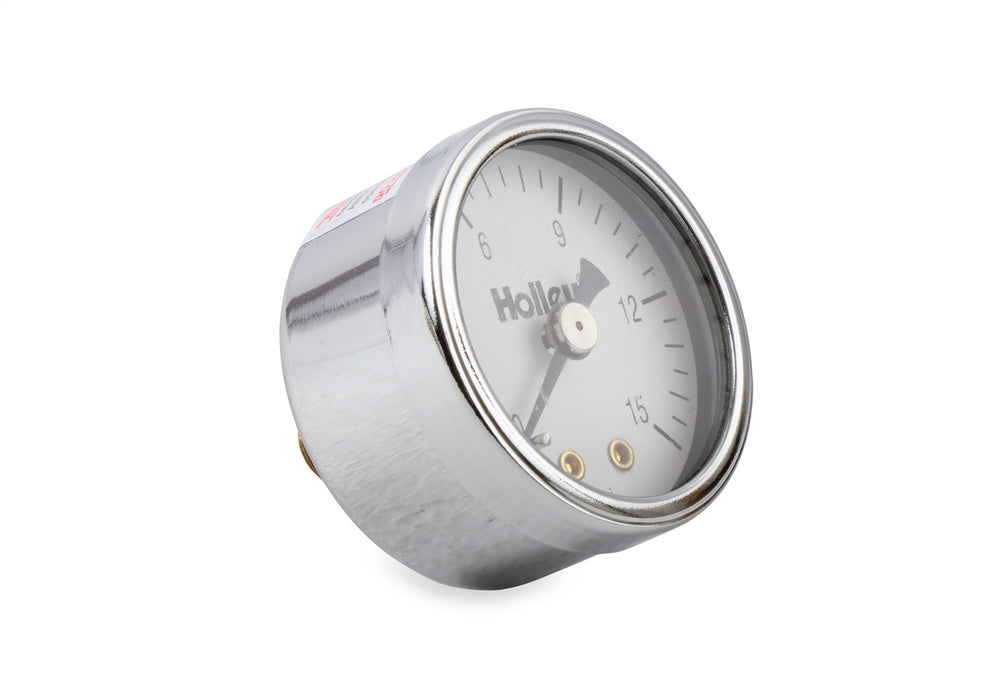 Holley 26-500 Mechanical Fuel Pressure Gauge; 0 - 15 psi; 1.5 in. Dia.; Non Liquid Filled; - Truck Part Superstore
