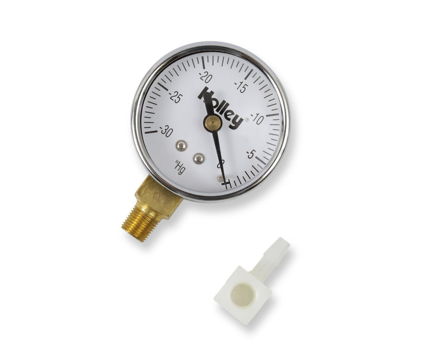Holley 26-501 Vacuum Gauge; 2 in. Dia.; 0 - 30 in. Hg.; 1/8 in. NPT Brass Fitting; - Truck Part Superstore