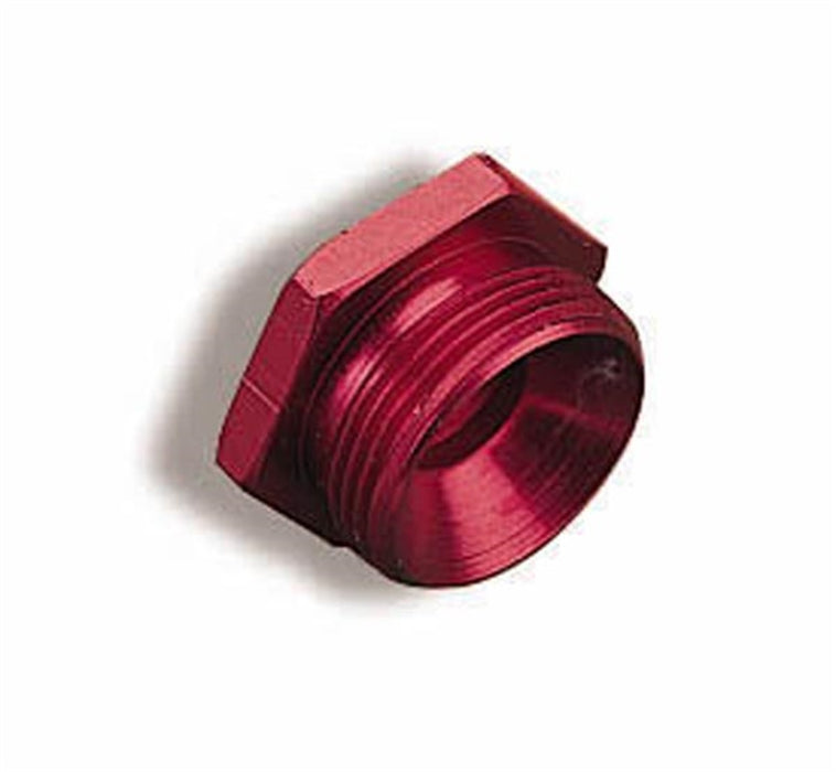 Holley 26-76 Fuel Inlet Plug; 7/8 in. -20; Aluminized Red Anodized; - Truck Part Superstore