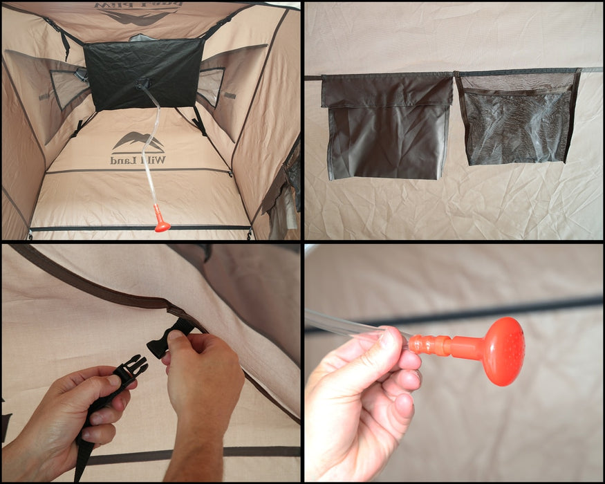 Overland Vehicle Systems 26019910 Portable Shower and Privacy Room Retractable Floor, Amenity Pouches 5x7 Foot Quick Set Up Overland Vehicle Systems - Truck Part Superstore