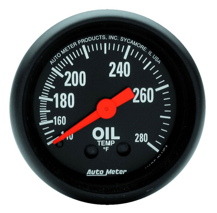 AutoMeter 2609 GAUGE; OIL TEMP; 2 1/16in.; 140-280deg.F; MECHANICAL; Z-SERIES - Truck Part Superstore
