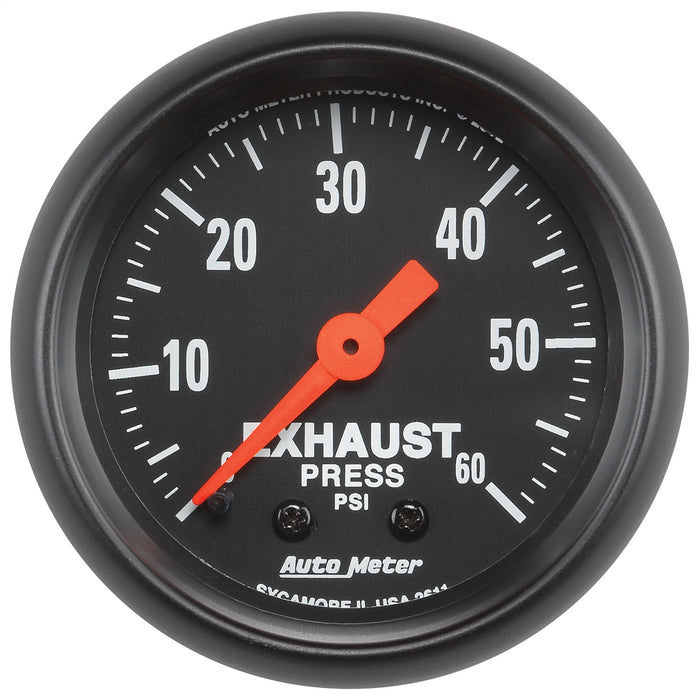 AutoMeter 2611 GAUGE; EXHAUST PRESS; 2 1/16in.; 60PSI; MECHANICAL; Z-SERIES - Truck Part Superstore