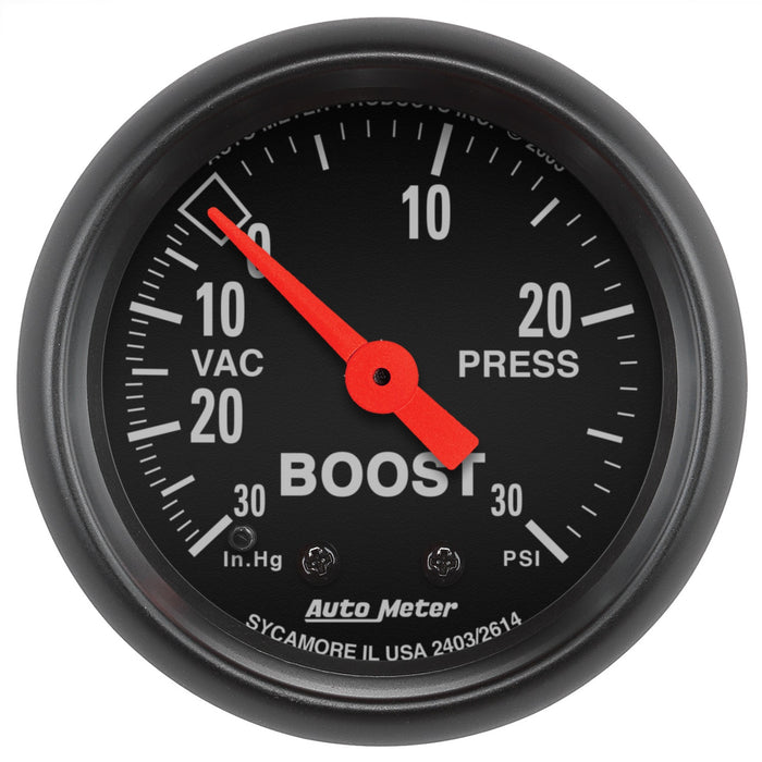 AutoMeter 2614 GAUGE; VAC/BOOST; 2 1/16in.; 30INHG-30PSI; MECHANICAL; Z-SERIES - Truck Part Superstore