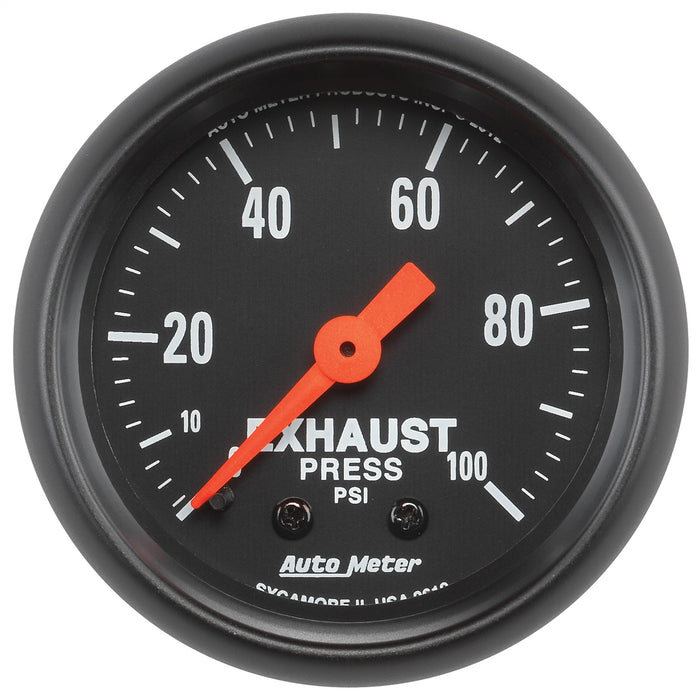 AutoMeter 2619 GAUGE; EXHAUST PRESS; 2 1/16in.; 100PSI; MECHANICAL; Z-SERIES - Truck Part Superstore