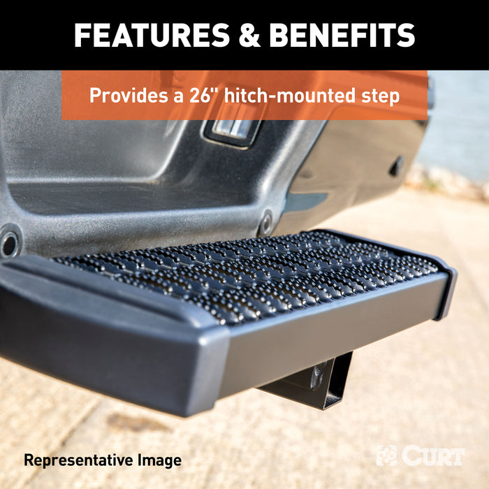 CURT 32002 CURT 32002 Grip Step 26-Inch Hitch Step for 2-Inch Receiver; 6-Inch Drop - Truck Part Superstore