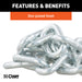CURT 80040 27in. Safety Chain with 1 S-Hook (5;000 lbs; Clear Zinc) - Truck Part Superstore