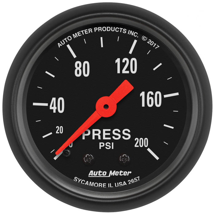 AutoMeter 2657 GAUGE; PRESSURE; 2 1/16in.; 200PSI; MECHANICAL; Z-SERIES - Truck Part Superstore