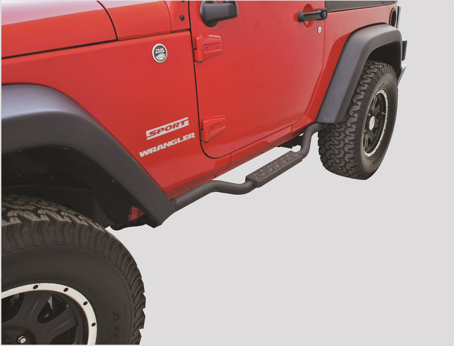 Rampage 26627 Slimline 2 in. Round Side Bar Cab Length - Truck Part Superstore