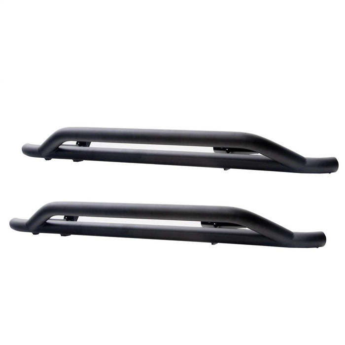 Rampage 26629 Rail Side™ Rocker Guard; Textured Black Powder Coat; w/Recessed Step; Pair; - Truck Part Superstore