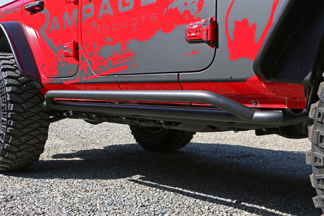 Rampage 26631 Rail Side™ Rocker Guard; Textured Black Powder Coat; w/Recessed Step; Pair; - Truck Part Superstore