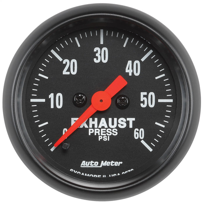 AutoMeter 2672 GAUGE; EXHAUST PRESS; 2 1/16in.; 60PSI; DIGITAL STEPPER MOTOR; Z-SERIES - Truck Part Superstore