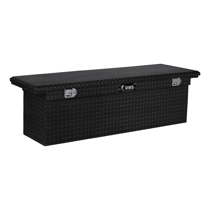 UWS EC10802 Gloss Black Aluminum 69in. Deep Truck Tool Box; Low Profile (Heavy Packaging) - Truck Part Superstore