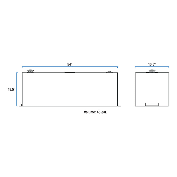 UWS ST-45-R-MB Matte Black 45-Gallon Rectangle Steel Transfer Tank - Truck Part Superstore