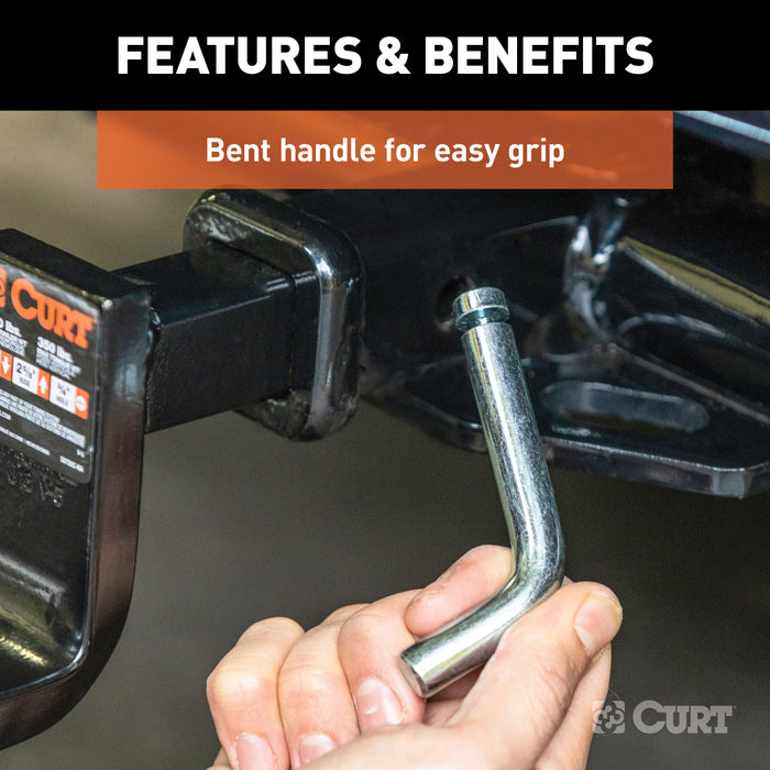 CURT 21403 1/2in. Hitch Pin with Groove (1-1/4in. Receiver; Zinc) - Truck Part Superstore