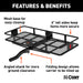 CURT 18153 60in. x 24in. Black Steel Basket Cargo Carrier (Folding 2in. Shank; 500 lbs.) - Truck Part Superstore