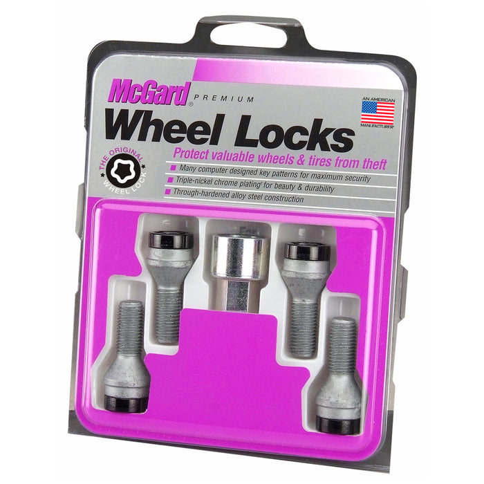 McGard 27178 Black Bolt Style Cone Seat Wheel Lock Set (M12 x 1.5) - Set of 4 Locks and 1 Key - Truck Part Superstore