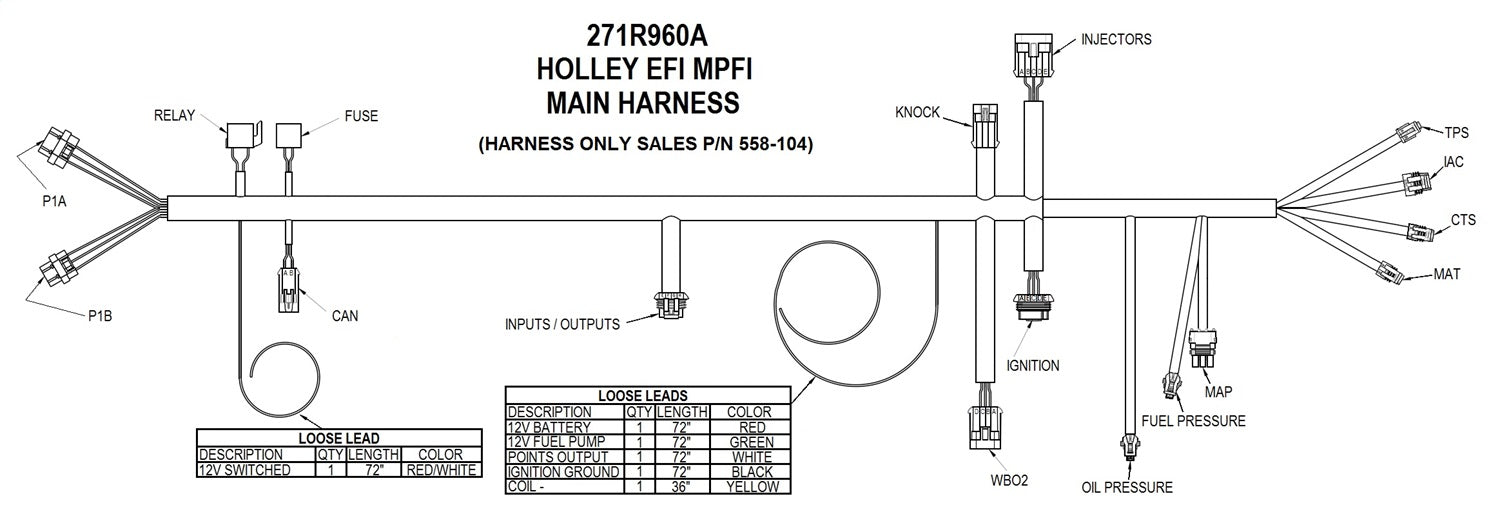 Holley EFI 558-504 Universal Multi-Point Main Harness - Truck Part Superstore