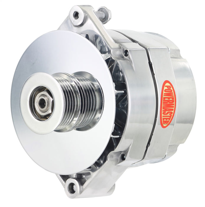 Powermaster Performance 27294-364 Alternator; 12si; 100 Amp; 75 Idle; 6 Groove Pulley; Baffle; OE Look; Polished; - Truck Part Superstore