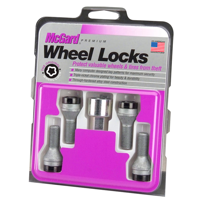 McGard 27305 Black Bolt Style Cone Seat Wheel Lock Set (M14 x 1.5) - Set of 4 Locks and 1 Key - Truck Part Superstore