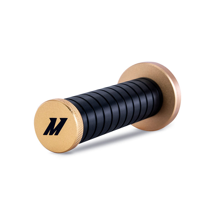 Mishimoto MMSK-BMXGDBK Grip Shift Knob, Black Grip, Gold Top and Bottom - Truck Part Superstore