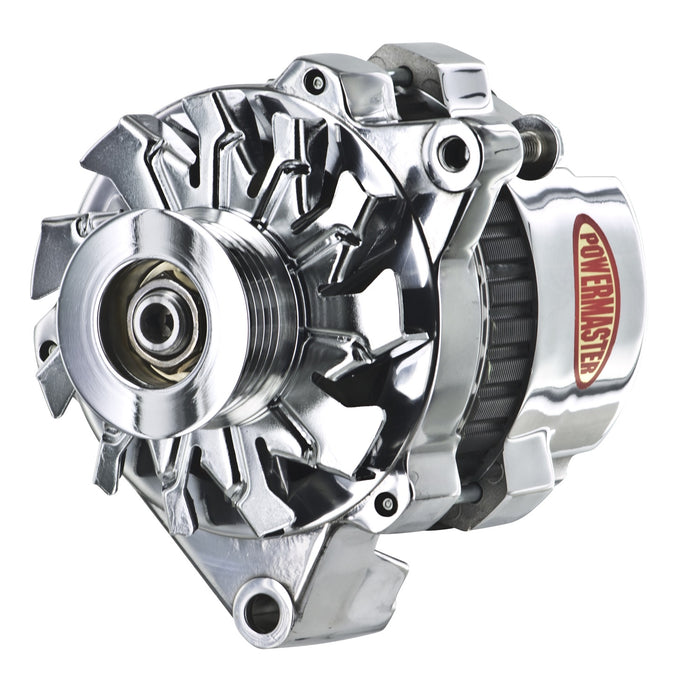Powermaster Performance 279261-114 Alternator; CS121; Offset Right; 100 Amp; 60 Idle; 6 Groove Pulley; Polished; - Truck Part Superstore