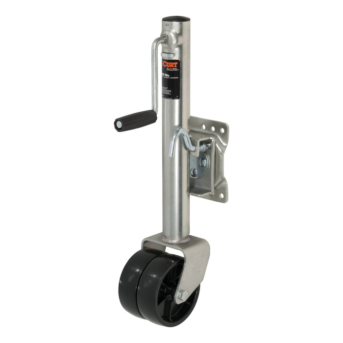 CURT 28155 Marine Jack with Dual 6in. Wheels (1;500 lbs; 10in. Travel) - Truck Part Superstore