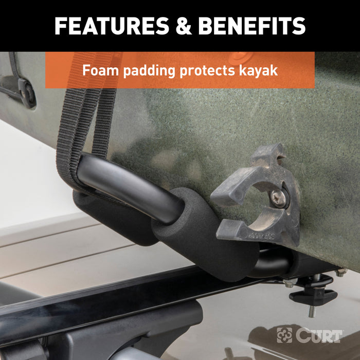 CURT 18320 CURT 18320 Fully Adjustable Aluminum Universal Kayak Roof Rack Carrier; 2-Pack - Truck Part Superstore