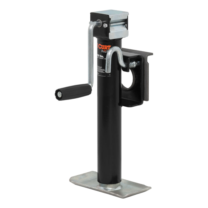CURT 28302 Bracket-Mount Swivel Jack with Side Handle (2;000 lbs; 10in. Travel) - Truck Part Superstore