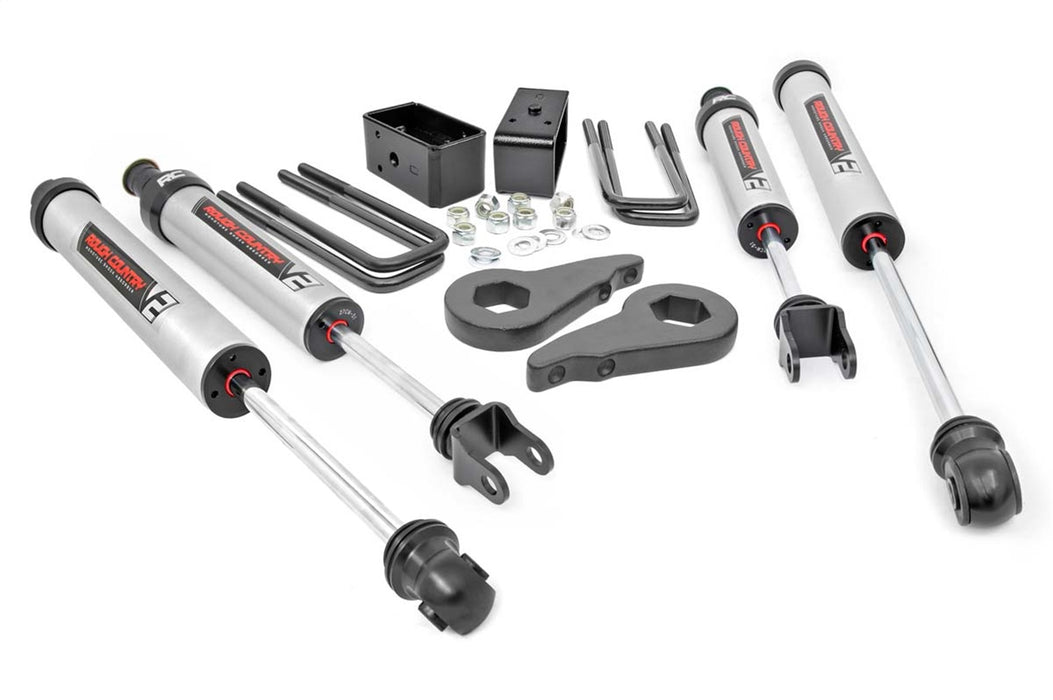 Rough Country 28370 1.5 - 2.5 Inch GM Leveling Lift Kit w/ V2 Shocks 99-06 1500 PU 4WD Rough Country - Truck Part Superstore