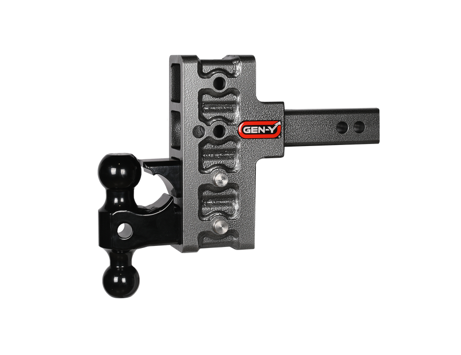 GEN-Y Hitch GH-224 MEGA-DUTY 2" Shank 5" Offset Drop 2K TW 16K Hitch with Dual-Ball & Pintle Lock - Truck Part Superstore