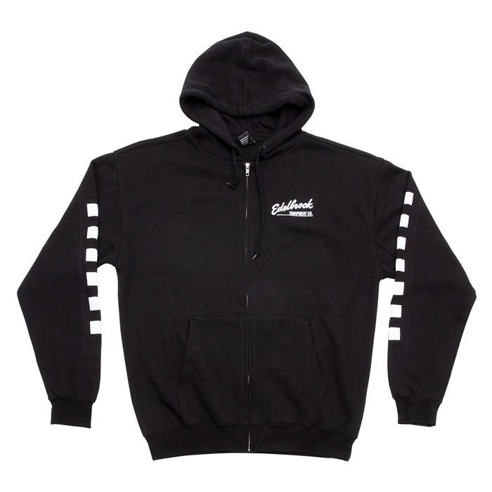 Edelbrock 289313 SWEATSHIRT; ZIP HOODIE CHECKERED PAST BLACK (XL) - Truck Part Superstore