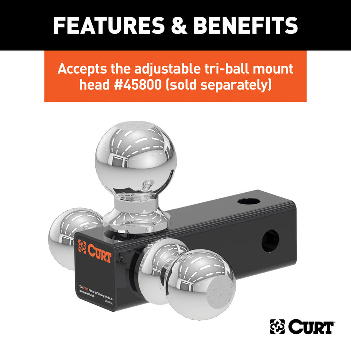CURT 45802 Replacement Adjustable Tri-Ball Tube Mount for #45799 - Truck Part Superstore