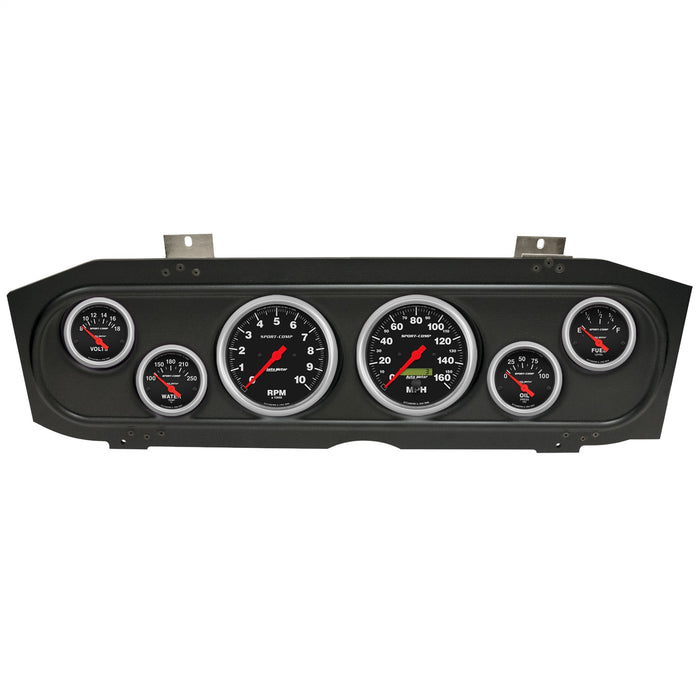 AutoMeter 2913-11 DIRECT FIT DASH KIT; (3 3/8in. X2; 2 1/16in. X4); MERC COUGAR 69-70; SPORT-COMP - Truck Part Superstore