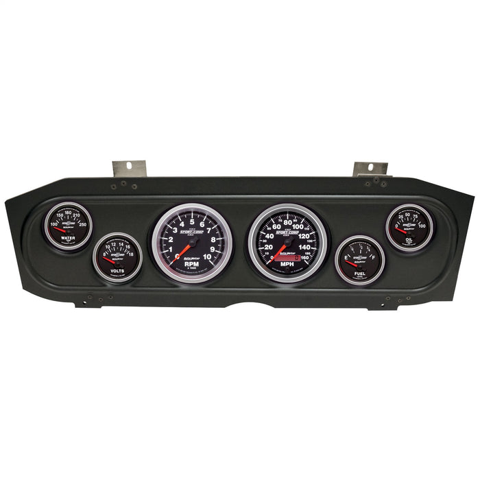 AutoMeter 2913-12 DIRECT FIT DASH KIT; (3 3/8in. X2; 2 1/16in. X4); MERC COUGAR 69-70; SPORT-COMP - Truck Part Superstore