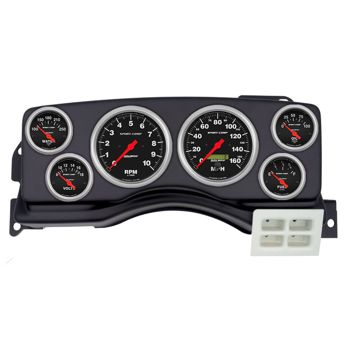 AutoMeter 2924-11 DIRECT FIT DASH KIT; (3 3/8in. X2; 2 1/16in. X4); FORD MUSTANG 87-89; SPORT-COMP - Truck Part Superstore