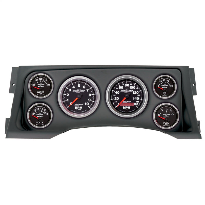 AutoMeter 2928-12 DIRECT FIT DASH KIT; (3 3/8in. X2; 2 1/16in. X4); CHEVY/GMC TRUCK 95-98; SPORT-C - Truck Part Superstore