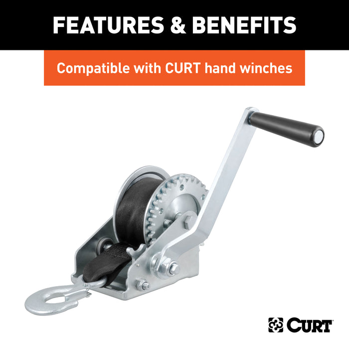 CURT 29450 CURT 29450 2-Inch x 15-Foot Nylon Winch Strap with Hook; 3;300 lbs - Truck Part Superstore