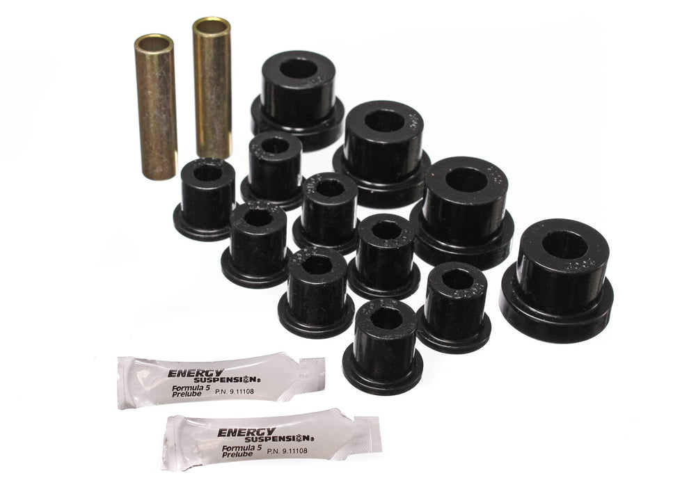 Energy Suspension 2.2102G Leaf Spring Bushing Set; Black; Front; Performance Polyurethane; - Truck Part Superstore