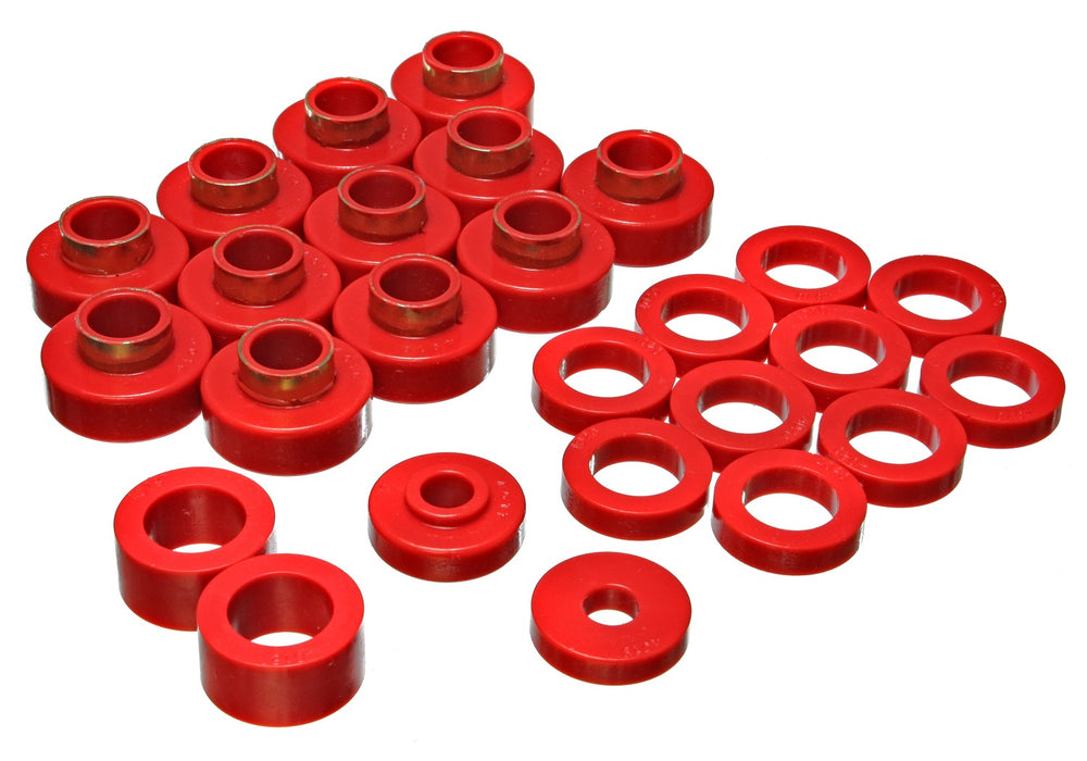 Energy Suspension 2.4104R Body Cab Mount Set; Red; Performance Polyurethane; - Truck Part Superstore