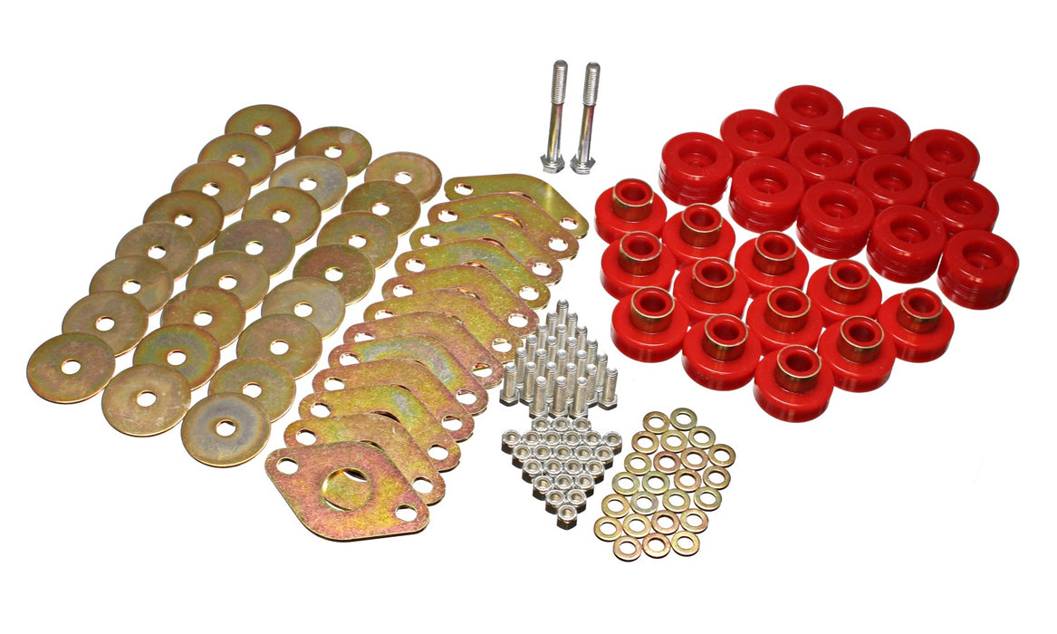 Energy Suspension 2.4109R Body Mount Set; Red; Includes Hardware; - Truck Part Superstore