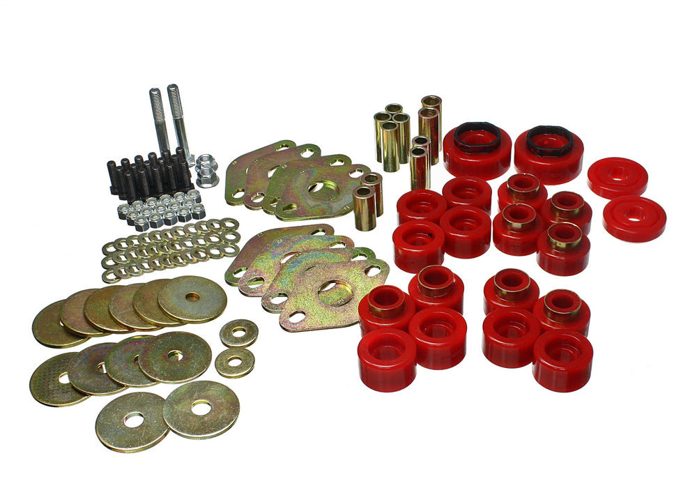 Energy Suspension 2.4114R Body Mount Set; Red; w/Hardware; - Truck Part Superstore