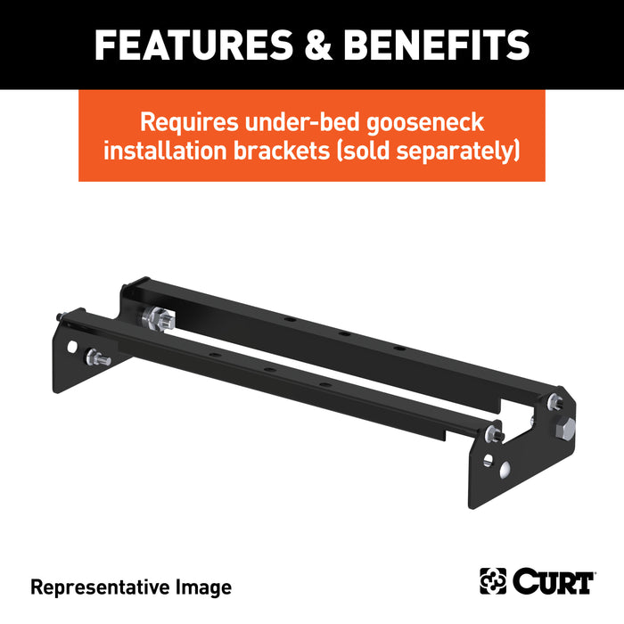 CURT 65500 CURT 65500 Over-Bed Flat Plate Gooseneck Hitch; 30;000 lbs; 2-5/16-Inch Ball - Truck Part Superstore