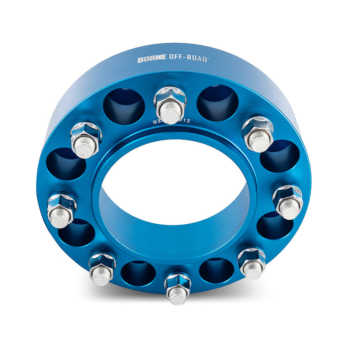 Mishimoto BNWS-002-500BL Wheel Spacers, 8X170, 125mm Center Bore, M14 X 1.5, 2.00-in Thick, Blue - Truck Part Superstore