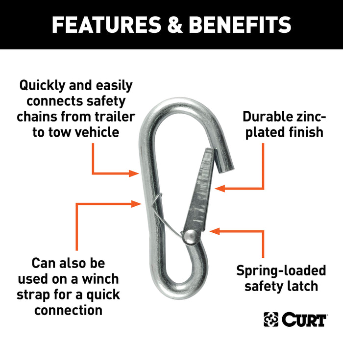 CURT 81266 3/8in. Snap Hook (2;000 lbs.) - Truck Part Superstore