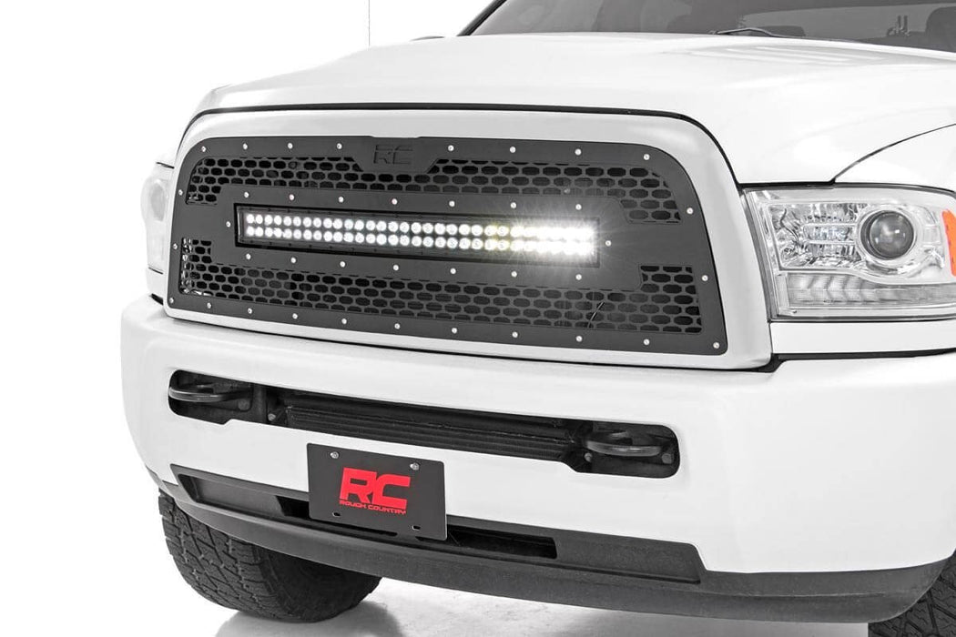 Rough Country 70152 Dodge Mesh Grille w/30 Inch Dual Row Black Series LED 13-18 RAM 2500/3500 Rough Country - Truck Part Superstore